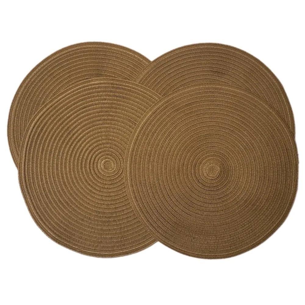 Set Of 4 Round Woven Braided Placemats 15